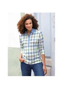 Poloshirt Casual Looks "Poloshirt" Gr. 40, blau (ecru, bleu, bedruckt) Damen Shirts