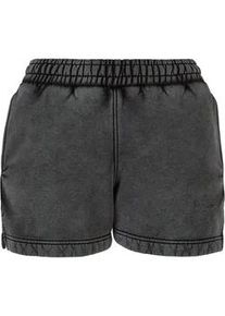 Sweatshorts Urban Classics "Urban Classics Damen Ladies Stone Washed Shorts" Gr. 5XL, US-Größen, schwarz Damen Hosen