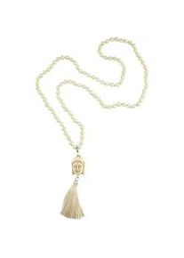 Lange Kette Collezione Alessandro "Nepal" Gr. one size, Glas, beige (elfenbein) Damen Halsketten mit echten Glasperlen