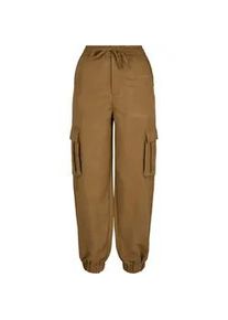 Cargohose Urban Classics "Urban Classics Damen Ladies Viscose Twill Cargo Pants" Gr. S, US-Größen, grün (summerolive) Damen Hosen