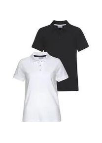 Poloshirt Eastwind Gr. 48/50, schwarz-weiß (schwarz, weiß) Damen Shirts Kurzarm, figurumschmeichelnder Schnitt, Polokragen