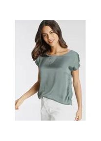 Shirtbluse Laura Scott Gr. 36, grau (graugrün) Damen Blusen aus Satin und Jersey