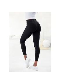 Leggings Lascana Gr. 40/42, N-Gr, schwarz Damen Hosen mit breitem Bündchen Bestseller