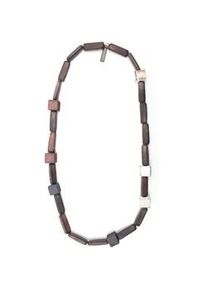 Lange Kette Collezione Alessandro "Maya" Gr. one size, PTFE-Kunststoff, braun Damen Halsketten mit hochwerigen matten Kunststoffelementen in geometrischer Form