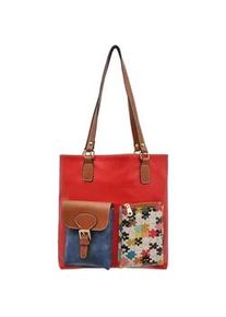 Umhängetasche DOGO "Damen In the puzzle Vegan Damen Handtaschen (Fashion) / neutral" Gr. H/T: 36cm x 8cm OneSize, rot Damen Taschen Shopper Vegan