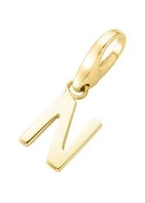 Charm Buchstabe Giorgio Martello MILANO "Buchstabe N, Silber 925" Charms goldfarben (gold) Damen