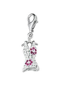 Charm-Einhänger ADELIA ́S "925 Silber Charms Anhänger Kleid" bunt (bunt, multi) Damen mit Glasstein Silberschmuck für