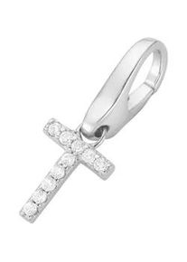 Charm Buchstabe Giorgio Martello MILANO "Buchstabe T, Zirkonia Steine, Silber 925" Charms weiß Damen