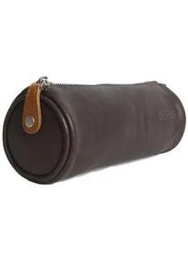 Kosmetiktasche MARGELISCH "Hitch 1" Gr. B/H/T: 19.5cm x 8.0cm x 7.5cm one size, gelb (darkbrown-yellow) Damen Taschen aus LWG zertifiziertem Leder