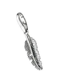 Charm-Einhänger Giorgio Martello MILANO "grobe Feder, Silber 925" Charms silberfarben (silber) Damen