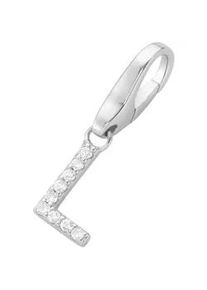 Charm Buchstabe Giorgio Martello MILANO "Buchstabe L, Zirkonia Steine, Silber 925" Charms weiß Damen