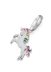 Charm-Einhänger Giorgio Martello MILANO "Einhorn Regenbogen, Silber 925" Charms bunt Damen