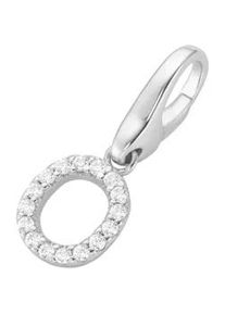 Charm Buchstabe Giorgio Martello MILANO "Buchstabe O, Zirkonia Steine, Silber 925" Charms weiß Damen