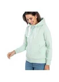 Kapuzensweatjacke DEPROC ACTIVE "FinjaCMYK II" Gr. 40 (M), grün Damen Sweatjacken weiche Fleecejacke mit Kängurutasche