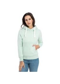 Kapuzensweatshirt DEPROC ACTIVE "HildaCMYK II WOMEN" Gr. 36/38 (M), grün Damen Sweatshirts weiche Fleecejacke mit Kängurutasche