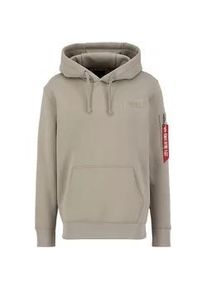 Kapuzensweatshirt Alpha Industries "BACK PRINT HOODY" Gr. XXXL, beige (vintage sand) Herren Sweatshirts