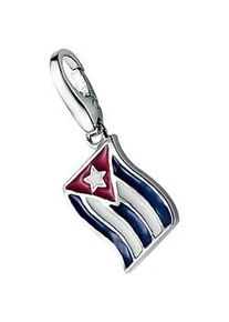 Charm-Einhänger Giorgio Martello MILANO "Kuba-Flagge, Silber 925" Charms bunt Damen