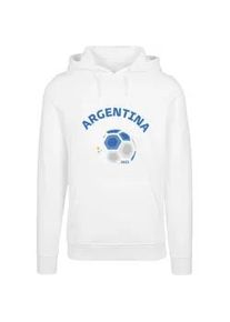 Kapuzensweatshirt Merchcode "Merchcode Herren Argentina Football Dress Heavy Hoody" Gr. 5XL, weiß Herren Sweatshirts