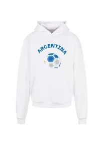 Kapuzensweatshirt Merchcode "Merchcode Herren Argentina Football Dress Ultra Heavy Hoody" Gr. XL, weiß Herren Sweatshirts