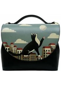 Henkeltasche DOGO "Damen Handy Bag Over the Moon Vegan Damen Handtaschen (Fashion)" Gr. H/T: 24cm x 12cm OneSize, schwarz Damen Taschen Vegan