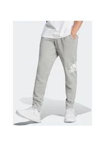 Sporthose Adidas SPORTSWEAR "ESSENTIALS FRENCH TERRY TAPERED CUFF LOGO HOSE" Gr. S, N-Gr, grau (medium heather) Herren Hosen