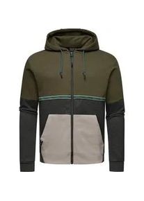 Kapuzensweatjacke Ragwear "Blocky" Gr. XXXL (58), grün (olivgrün) Herren Sweatjacken Basic Sweatjacke mit Kapuze