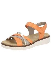 Riemchensandale Remonte Gr. 39, goldfarben (orange-goldfarben) Damen Schuhe Keilabsatz, Sommerschuh, Sandalette mit herausnehmbarer Softeinlage