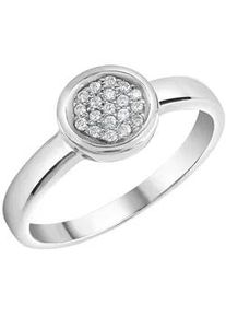 Fingerring Vivance "925-Sterling Silber rhodiniert Zirkonia" Fingerringe Gr. 058 (18,5), Silber 925 (Sterlingsilber), weiß Damen