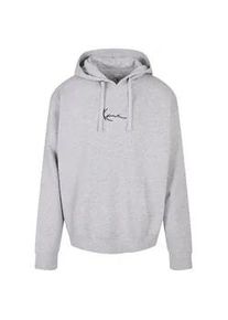 Sweatshirt Karl Kani "Karl Kani Männer KKMQ32061GRY Small Signature Hoodie ash grey" Gr. S, grau Herren Sweatshirts