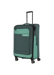 Weichgepäck-Trolley Travelite "VIIA L" Gr. B/H/T: 44cm x 77cm x 30cm 91 l, braun (eukalyptus) Koffer Reisegepäck Trolley groß Weichschallenkoffer TSA Schloss