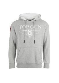 Kapuzenpullover Top Gun "TG20201043" Gr. 50 (M), grau (grau mélange) Herren Pullover Hoodie Sweatshirt