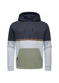 Hoodie Ragwear "Blocky Hoody" Gr. XXL (56), blau (navy) Herren Sweatshirts Sportlicher Kapuzenpullover mit Blockstreifen