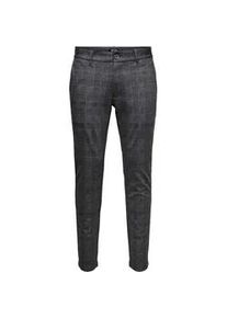 Only & Sons Chinohose ONLY & SONS "MARK CHECK PANTS" Gr. 28, Länge 32, schwarz (schwarz, kariert) Herren Hosen