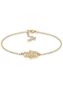 Armband Elli "Hamsa Hand Kristalle 925 Silber" Armbänder Gr. 19cm, mit Steinen, Silber 925 (Sterlingsilber), goldfarben (gold, weiß) Damen