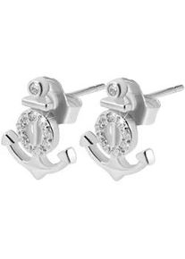 Paar Ohrstecker ADELIA ́S "Kinder Anker aus 925 Silber mit Zirkonia" Ohrringe Gr. Kinder, silberfarben (silber) Damen