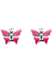 Paar Ohrhänger ADELIA ́S "925 Silber Ohrringe Ohrstecker Schmetterling rosa rot" Gr. Damen, Silber 925 (Sterlingsilber), silberfarben (silber) Damen Silberschmuck für