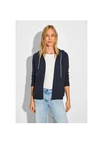 Cardigan Cecil Gr. XXL (46), blau (universal blau) Damen Strickjacken mit Rippstrick-Struktur