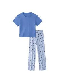 Pyjama Buffalo Gr. 170/176, blau (blau / gemustert) Kinder Homewear-Sets Hose in weiter Form mit Lollis bedruckt