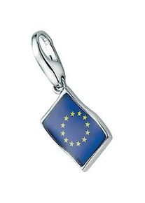 Charm-Einhänger Giorgio Martello MILANO "Flagge Europa, Silber 925" Charms blau Damen