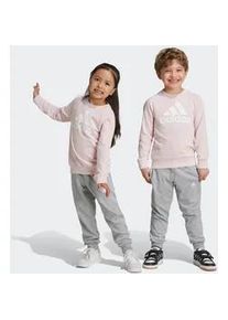 Trainingsanzug Adidas SPORTSWEAR "LK BOS JOG FT" Gr. 122, rosa (sandy pink) Kinder Sportanzüge