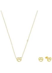 Ohrring und Ketten Set Amor "Breze, Volksfest, Trachtenschmuck" Schmuck-Sets goldfarben (gelbgoldfarben, weiß) Damen