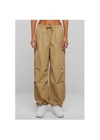 Cargohose Urban Classics "Urban Classics Ladies Cotton Cargo Parashute Pants" Gr. L, US-Größen, beige (unionbeige) Damen Hosen