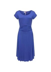 Sommerkleid Ragwear "Yvone Solid" Gr. XS (34), Normalgrößen, blau (graublau) Damen Kleider leichtes Jersey-Kleid mit Taillengürtel