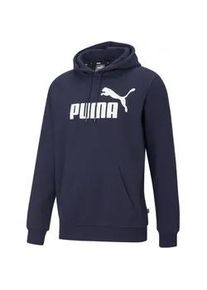 Kapuzensweatshirt Puma "ESS BIG LOGO HOODIE FL" Gr. M, blau (peacoat) Herren Sweatshirts