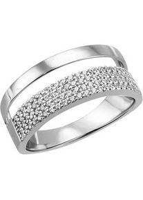 Fingerring Firetti "Schmuck Geschenk Silber 925 Silberring Ring Pavé-Optik glitzernd" Fingerringe Gr. 62, Silber 925 (Sterlingsilber), 3mm, silberfarben (silberfarben, kristallweiß, kristallweiß) Damen mit Zirkonia (synth.)