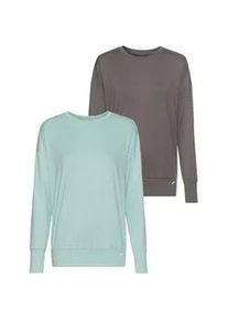 Yogashirt FAYN SPORTS "Essentials Yoga Shirts" Gr. 36/38, grau (mint_darkgrey) Damen Shirts