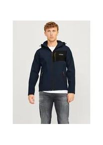 Jack & Jones Softshelljacke JACK & JONES "JJTAYLOR SOFTSHELL JACKET" Gr. XS, blau (navy blazer) Herren Jacken