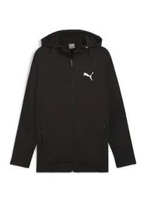 Kapuzensweatshirt Puma "EVOSTRIPE FULL-ZIP HOODIE DK" Gr. XL, schwarz (Puma schwarz) Herren Sweatshirts