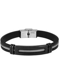 Edelstahlarmband ADELIA ́S "Herren Armband aus Edelstahl 21 cm" Armbänder Gr. 21, Edelstahl, schwarz Herren