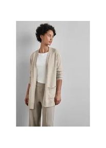 Cardigan Street One Gr. 44, beige (macchiato meliert) Damen Strickjacken mit Materialmix